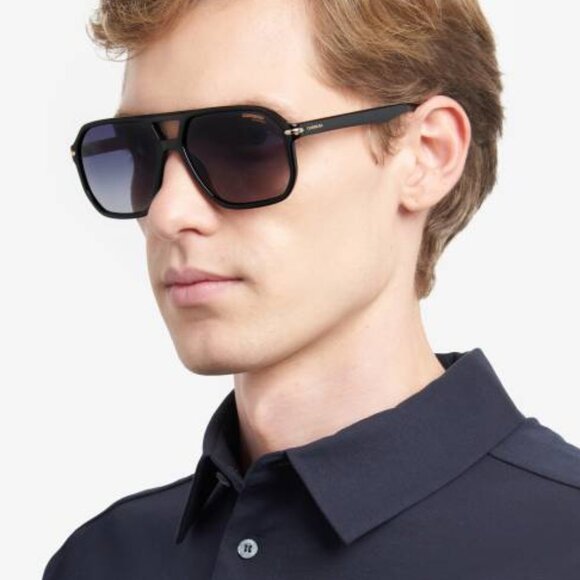 Carrera 302/S/N 02M2 M9 Aviator Sunglasses - Black/Grey Polarized - Picture 3 of 10